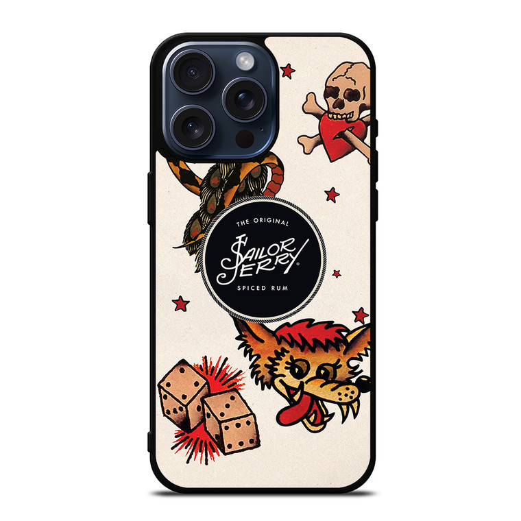SAILOR JERRY TATTOO LOGO iPhone 15 Pro Max Case Cover