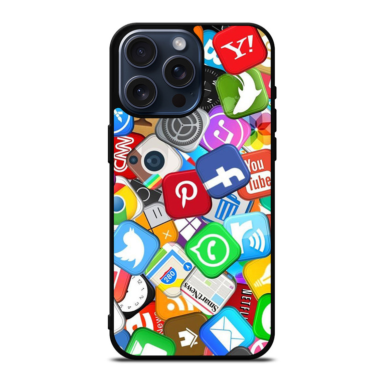 SOCIAL MEDIA LOGO iPhone 15 Pro Max Case Cover