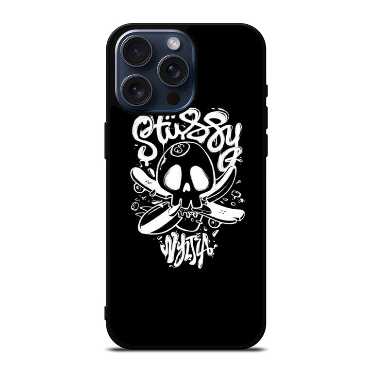 STUSSY SKULL LOGO iPhone 15 Pro Max Case Cover STUSSY SKULL LOGO iPhone 15 Pro Max Case Cover