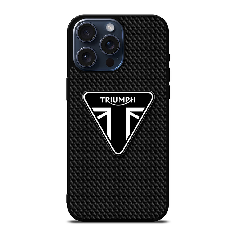 TRIUMPH MOTORCYCLE CARBON LOGO iPhone 15 Pro Max Case Cover