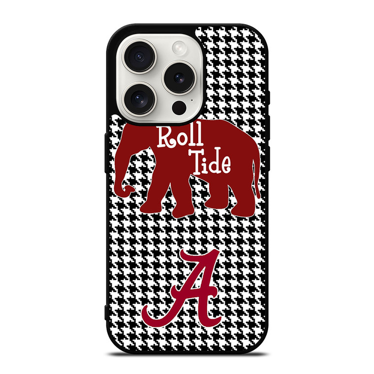 ALABAMA CRIMSON TIDE HOUNDSTOOTH iPhone 15 Pro Case Cover