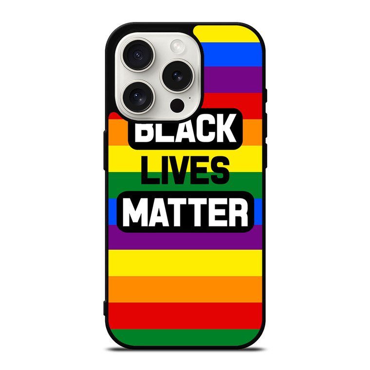 BLACK LIVES MATTER RAINBOW iPhone 15 Pro Case Cover
