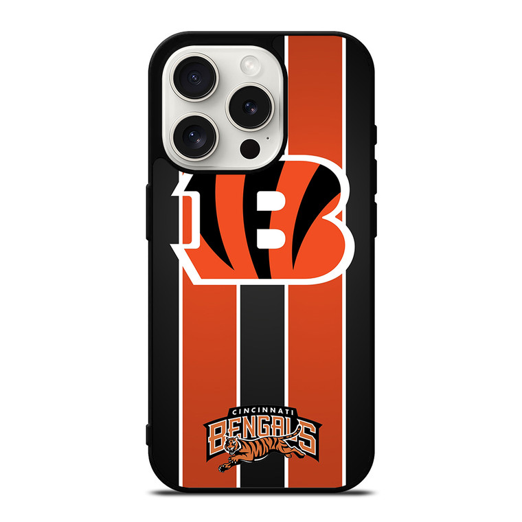 CINCINNATI BENGALS STRIPE iPhone 15 Pro Case Cover