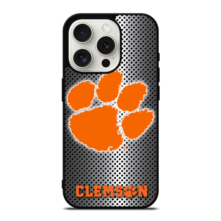 CLEMSON TIGERS METAL iPhone 15 Pro Case Cover