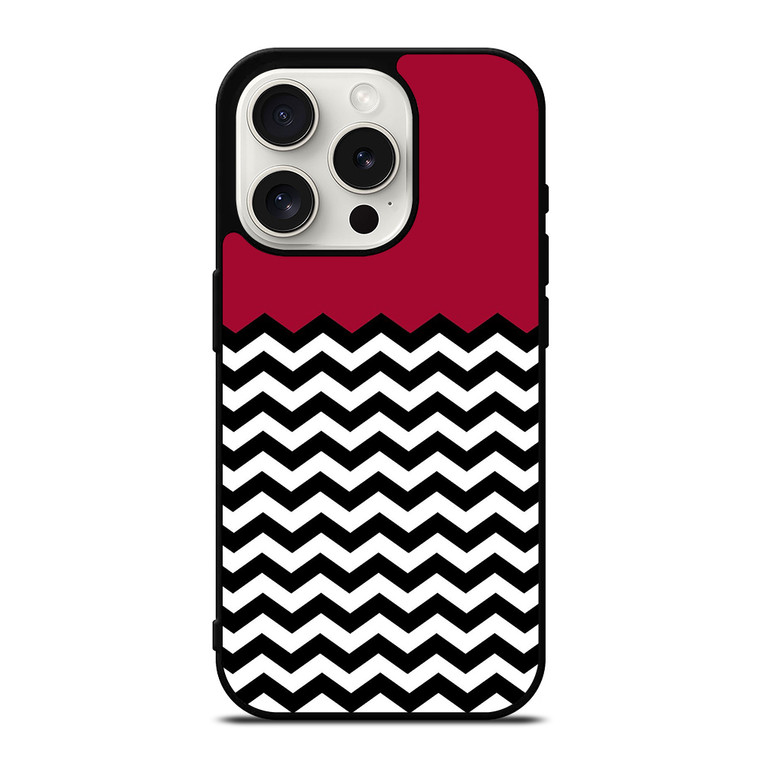 COLOR BLOCK DARK RED CHEVRON iPhone 15 Pro Case Cover
