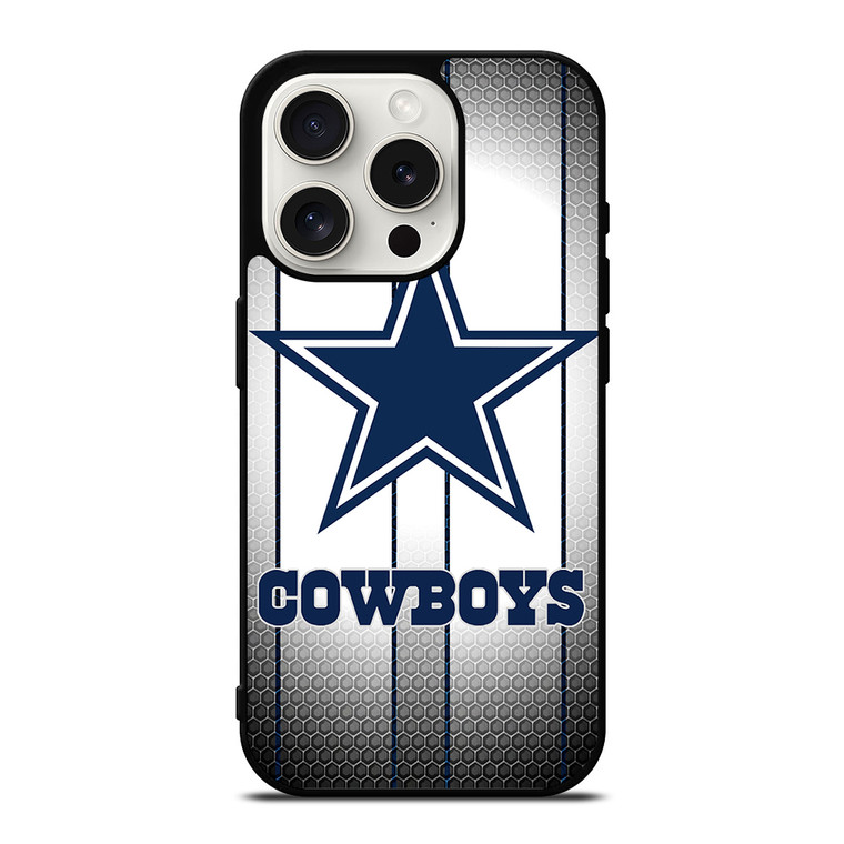 DALLAS COWBOYS SILVER METAL iPhone 15 Pro Case Cover