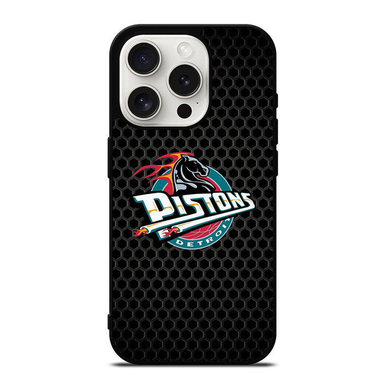 DETROIT PISTONS METAL LOGO iPhone 15 Pro Case Cover
