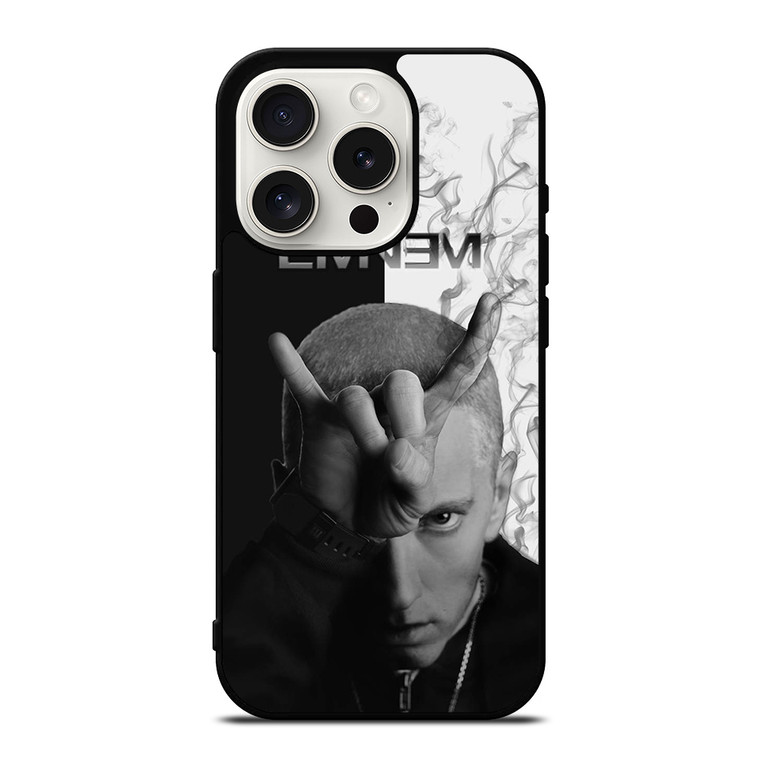 EMINEM RAPPER BLACK WHITE iPhone 15 Pro Case Cover