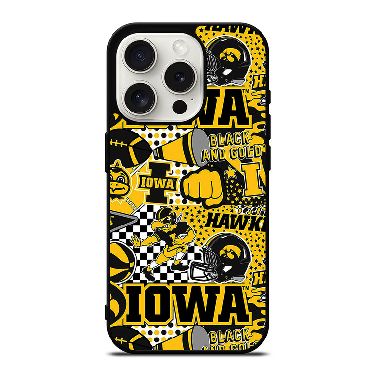 IOWA HAWKEYES COLLAGE iPhone 15 Pro Case Cover