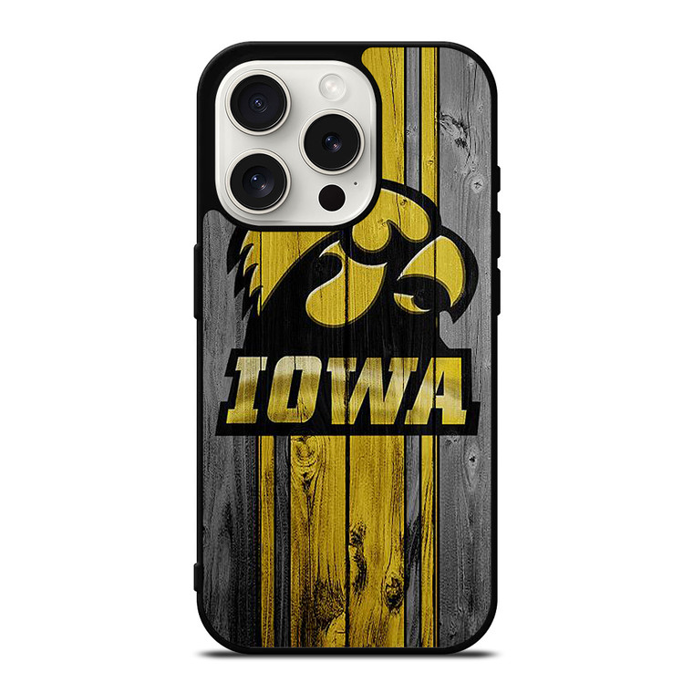 IOWA HAWKEYES WOODEN iPhone 15 Pro Case Cover
