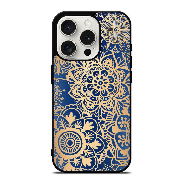 MANDALA BLUE PATTERN iPhone 15 Pro Case Cover
