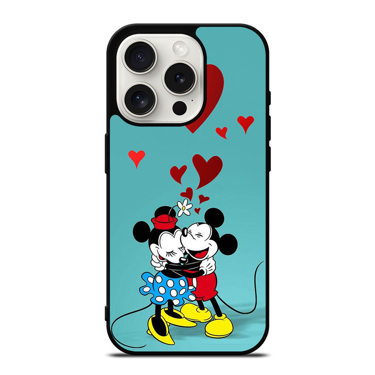 MICKEY AND MINNIE MOUSE HUG iPhone 15 Pro Case Cover