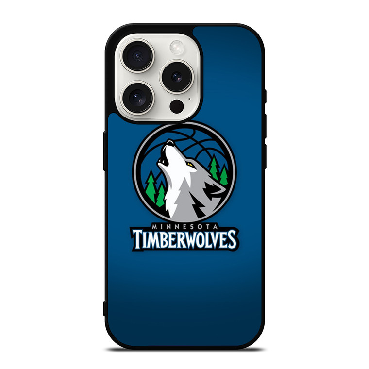 MINNESOTA TIMBERWOLVES LOGO BASKETBALL iPhone 15 Pro Case Cover