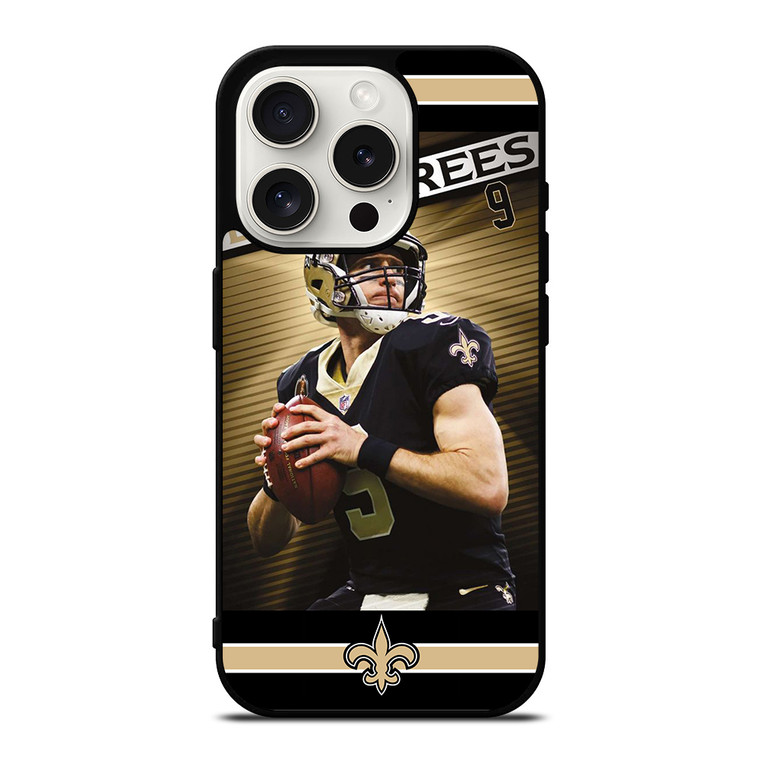 NEW ORLEANS SAINTS DREW BREES 9 iPhone 15 Pro Case Cover