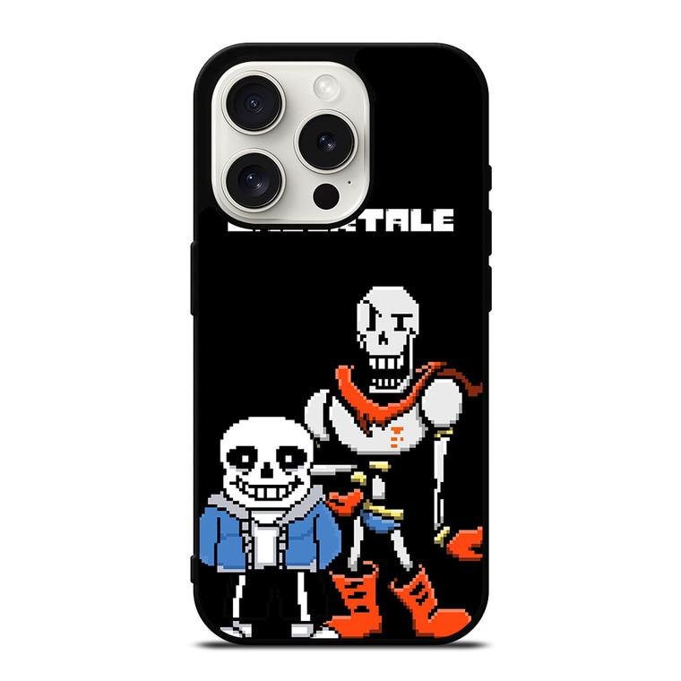 PAPYRUS AND SANS UNDERTALE 8BIT iPhone 15 Pro Case Cover