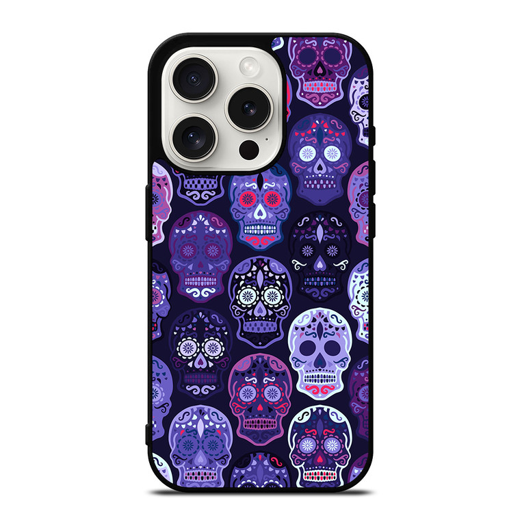 SUGAR SKULL PATTERN iPhone 15 Pro Case Cover SUGAR SKULL PATTERN iPhone 15 Pro Case Cover