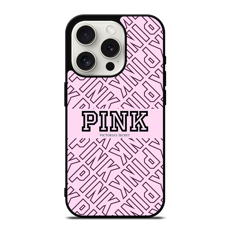 VICTORIA'S SECRET PINK LOGO PATTERN iPhone 15 Pro Case Cover