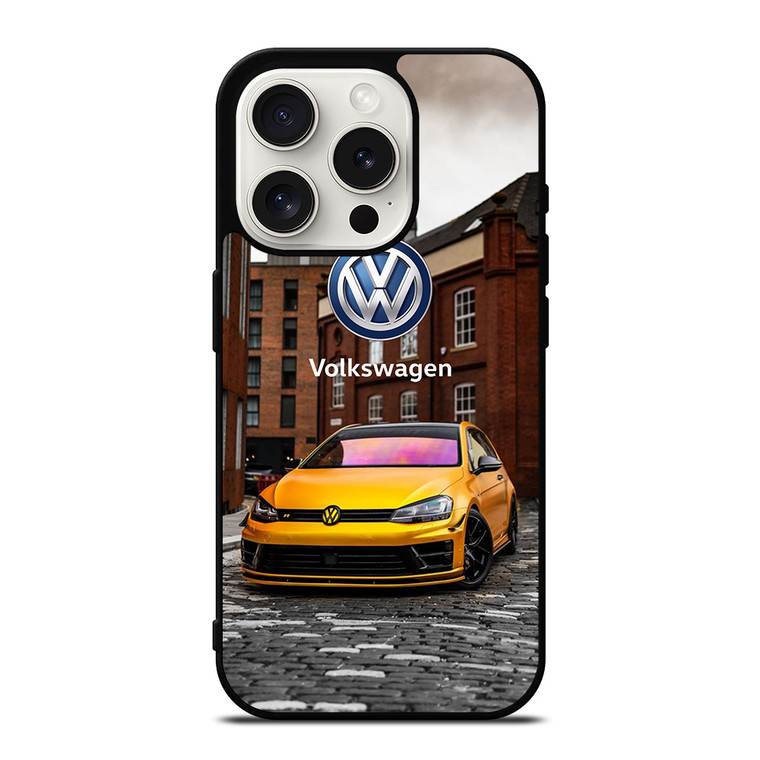 VW VOLKSWAGEN GTI CAR YEELOW iPhone 15 Pro Case Cover