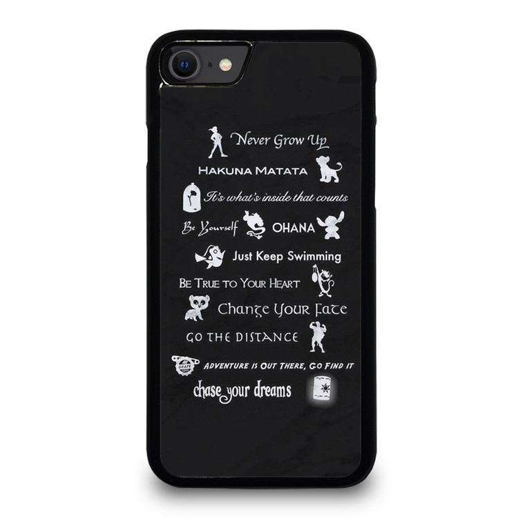 DISNEY LESSONS BLACK MARBLE iPhone SE 2020 Case Cover