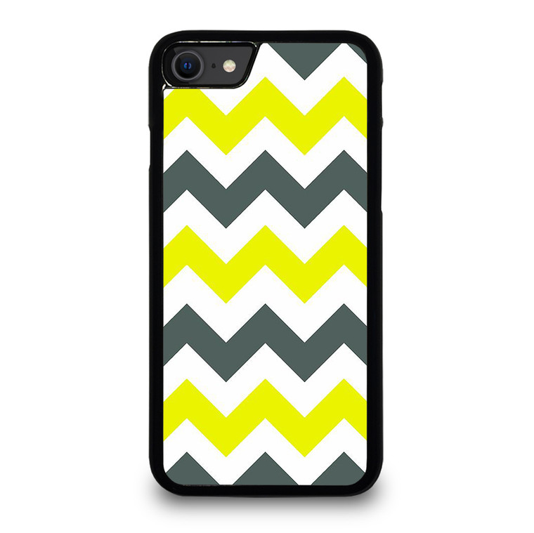 CHEVRON PATTERN YELLOW AND GREY iPhone SE 2022 Case Cover