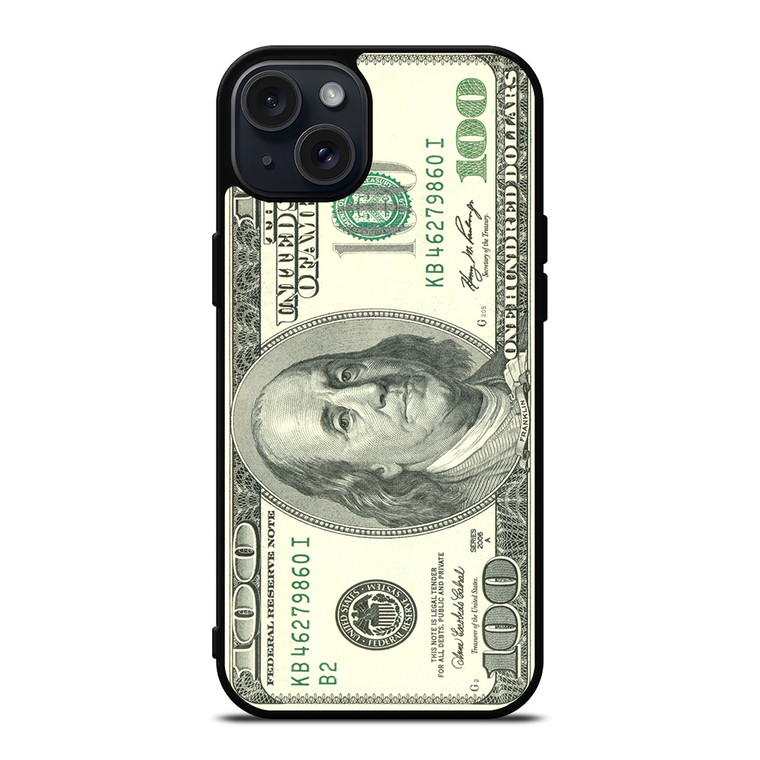 $100 DOLLAR BILL MONEY iPhone 15 Plus Case Cover