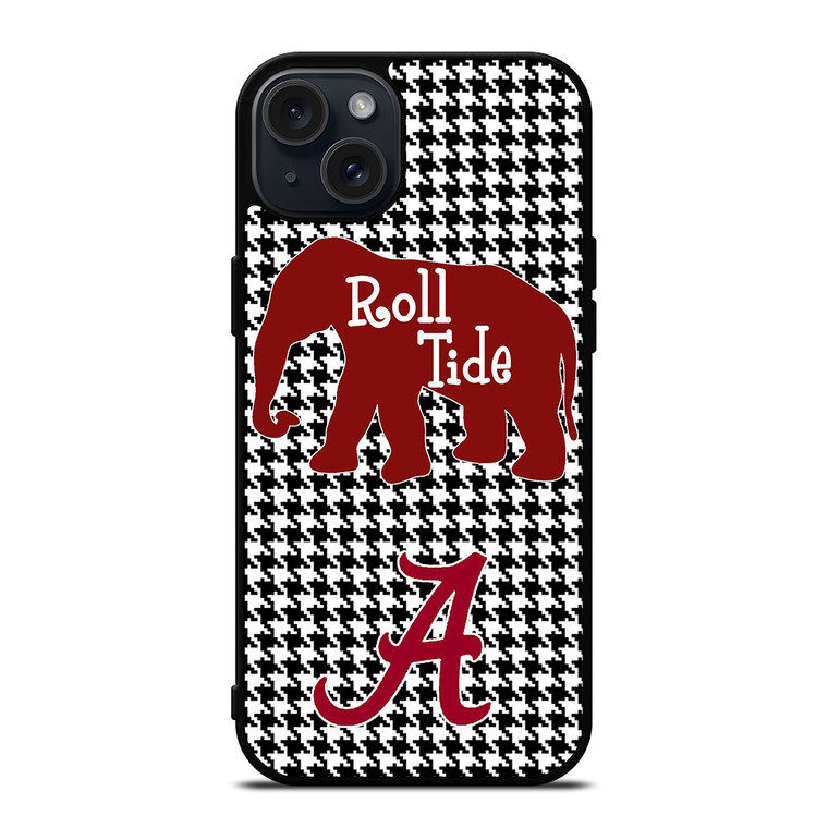 ALABAMA CRIMSON TIDE HOUNDSTOOTH iPhone 15 Plus Case Cover