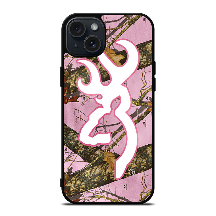 CAMO PINK BROWNING iPhone 15 Plus Case Cover