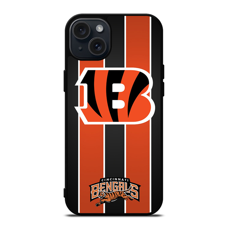 CINCINNATI BENGALS STRIPE iPhone 15 Plus Case Cover