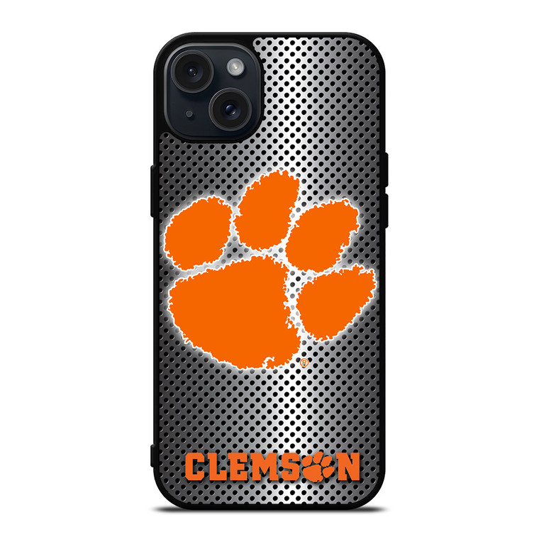 CLEMSON TIGERS METAL iPhone 15 Plus Case Cover
