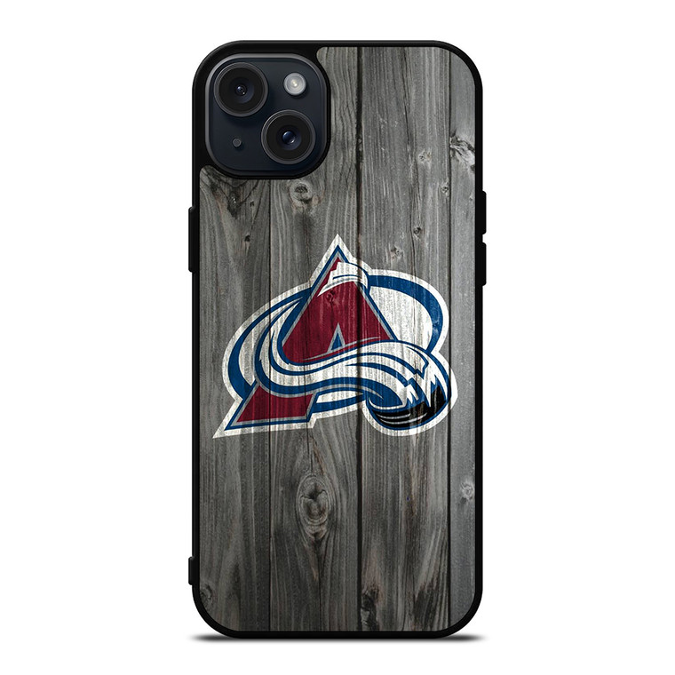 COLORADO AVALANCHE WOODEN iPhone 15 Plus Case Cover COLORADO AVALANCHE WOODEN iPhone 15 Plus Case Cover