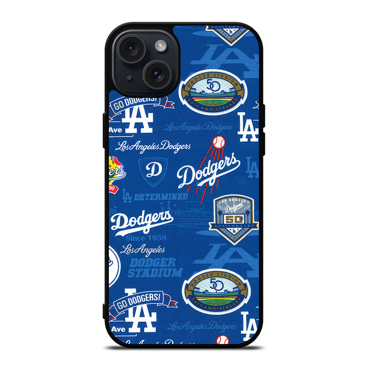 LOS ANGELES DODGERS LOGO COLLAGE iPhone 15 Plus Case Cover
