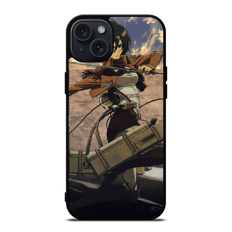 MIKASA ACKERMAN ATTACK ON TITAN ANIME iPhone 15 Plus Case Cover MIKASA ACKERMAN ATTACK ON TITAN ANIME iPhone 15 Plus Case Cover