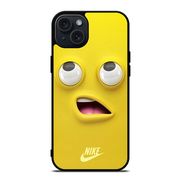NIKE YELLOW SMILE EMOTICON iPhone 15 Plus Case Cover