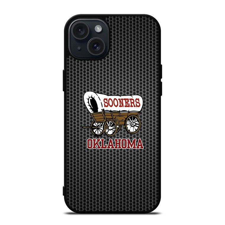 OKLAHOMA SOONERS METAL LOGO iPhone 15 Plus Case Cover