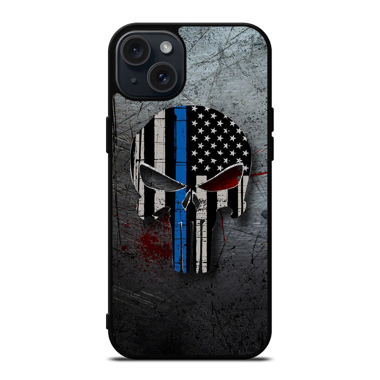 THIN BLUE LINE PUNISHER iPhone 15 Plus Case Cover