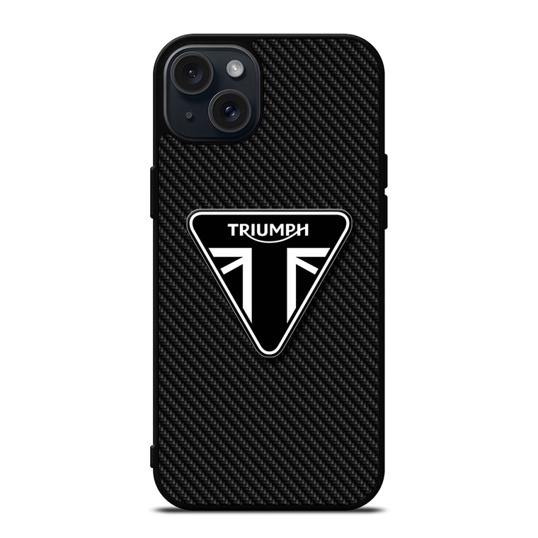 TRIUMPH MOTORCYCLE CARBON LOGO iPhone 15 Plus Case Cover
