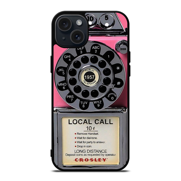 VINTAGE RETRO PAYPHONE PINK iPhone 15 Plus Case Cover VINTAGE RETRO PAYPHONE PINK iPhone 15 Plus Case Cover