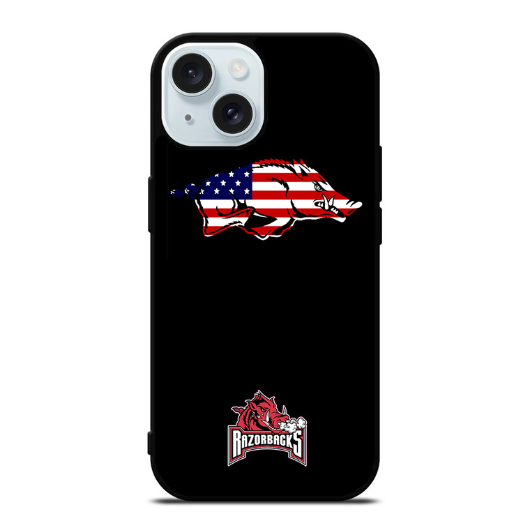 ARKANSAS RAZORBACKS AMERICAN iPhone 15 Case Cover