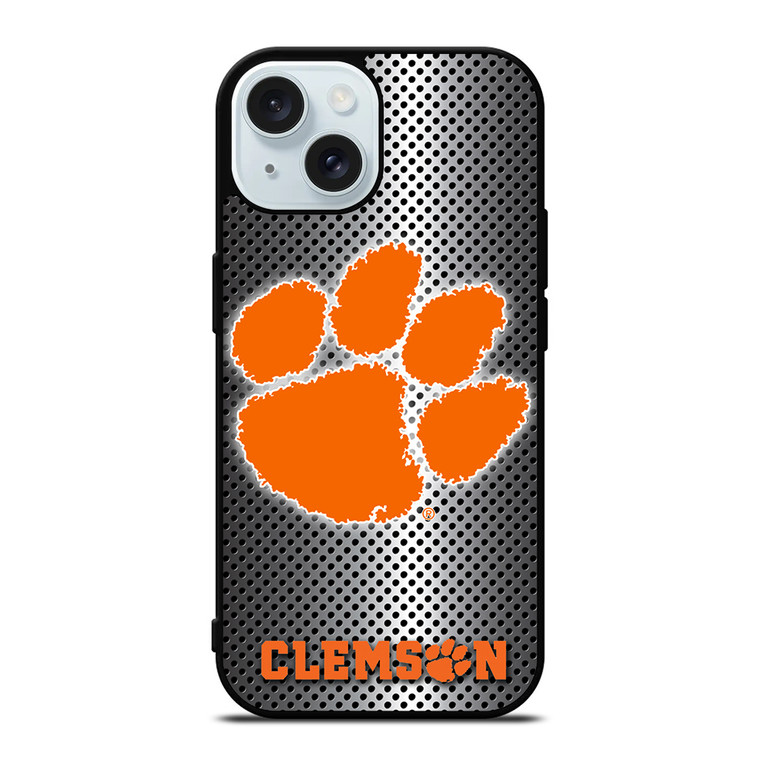CLEMSON TIGERS METAL iPhone 15 Case Cover