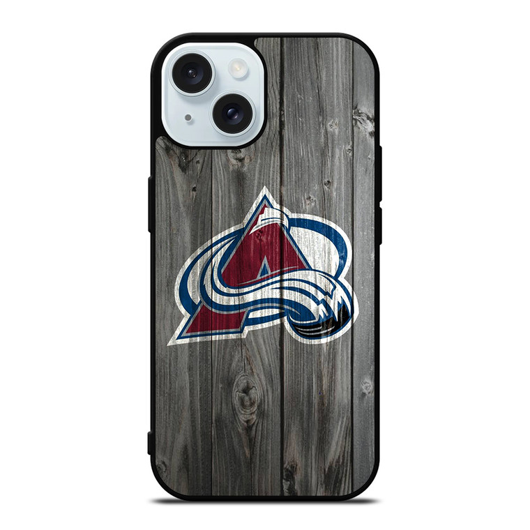 COLORADO AVALANCHE WOODEN iPhone 15 Case Cover COLORADO AVALANCHE WOODEN iPhone 15 Case Cover