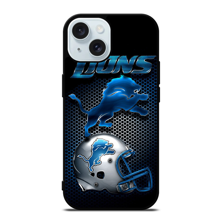 DETROIT LIONS METAL iPhone 15 Case Cover