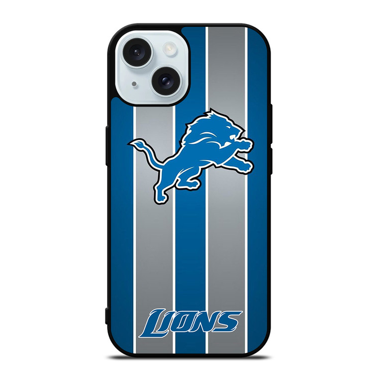 DETROIT LIONS STRIPE iPhone 15 Case Cover