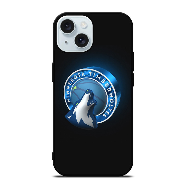 MINNESOTA TIMBERWOLVES 3D LOGO iPhone 15 Case Cover