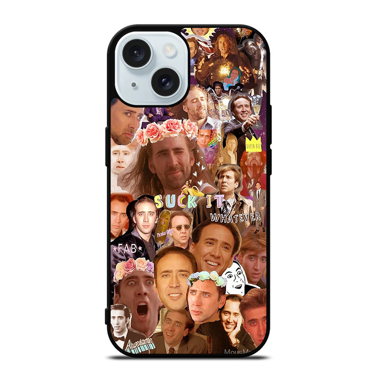 NICOLAS CAGE COLLAGE 2 iPhone 15 Case Cover