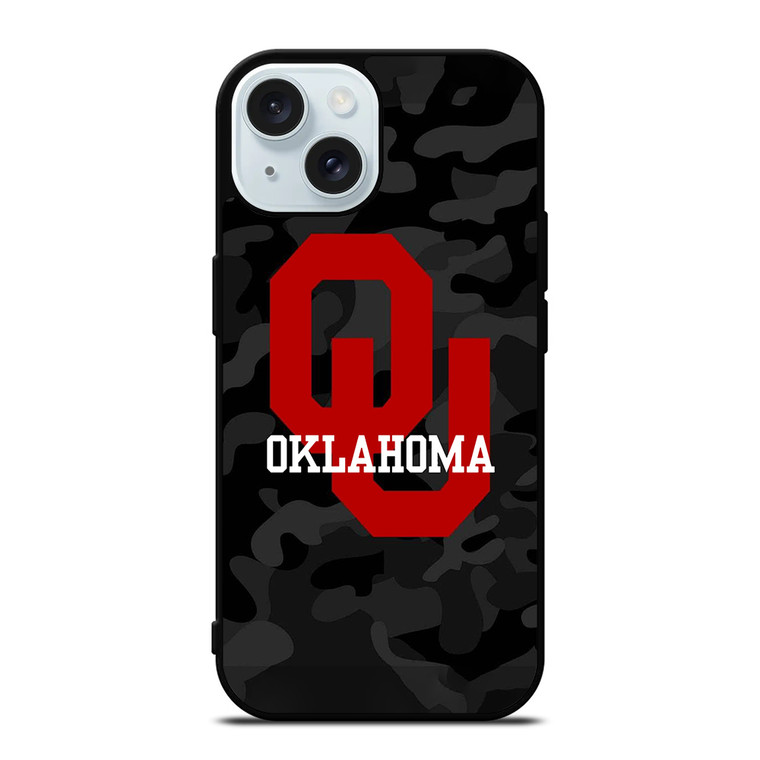 OKLAHOMA SOONERS CAMO iPhone 15 Case Cover