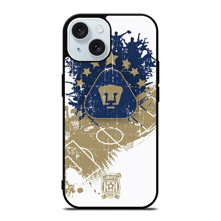 PUMAS UNAM PUMAS iPhone 15 Case Cover PUMAS UNAM PUMAS iPhone 15 Case Cover