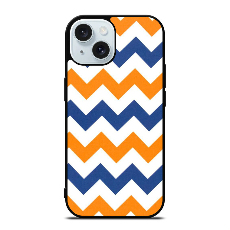 RILEY BLAKE ORANGE AND BLUE STRIPE iPhone 15 Case Cover