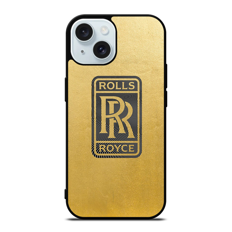 ROLLS ROYCE LOGO GOLD iPhone 15 Case Cover