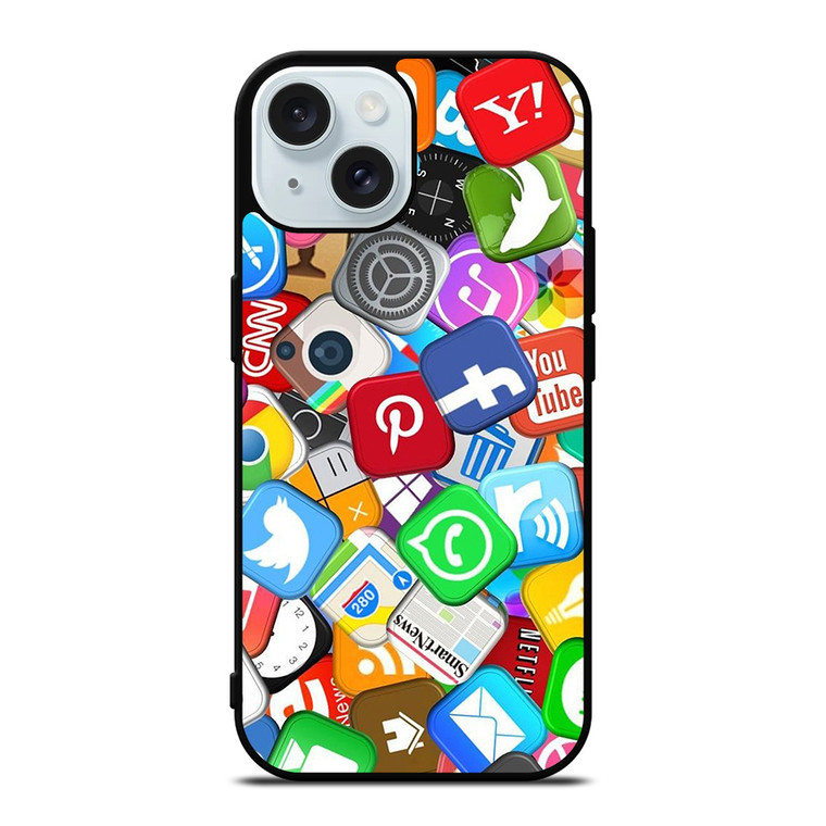 SOCIAL MEDIA LOGO iPhone 15 Case Cover