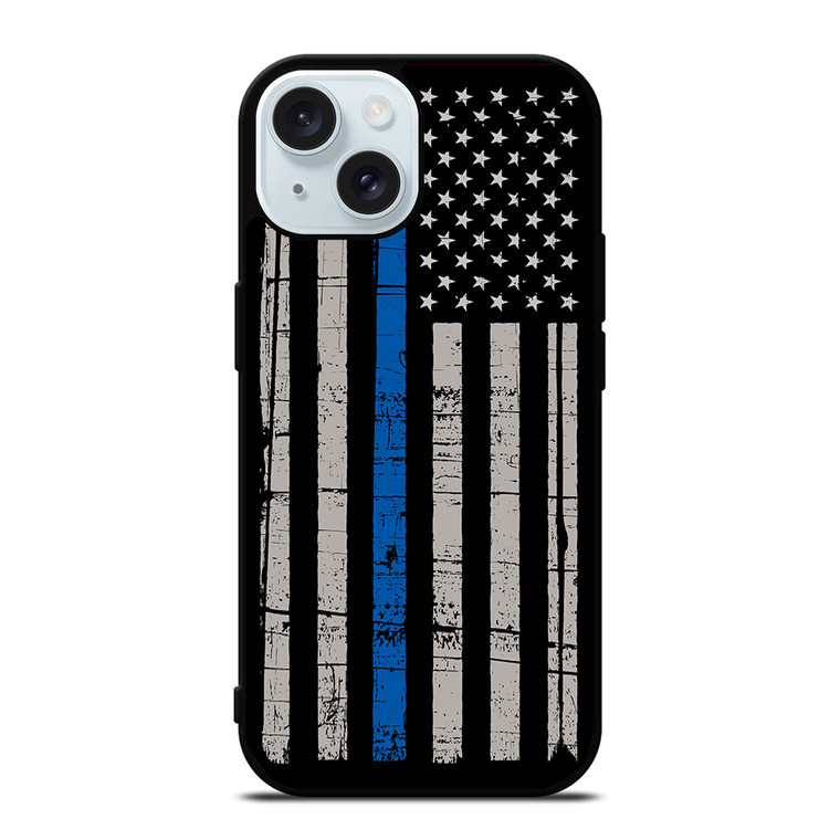 THIN BLUE LINE USA iPhone 15 Case Cover